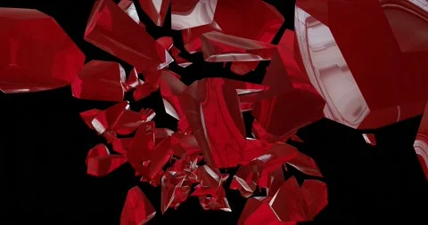 3d render of a broken heart into small fragments. colorful animation special Stock Footage 221309010