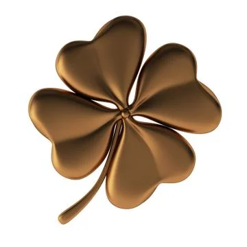 3d render of bronze clover Stock Illustration