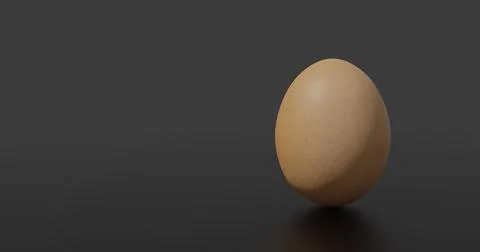 3d render. brown egg easter simple egg background. 3d trendy modern black Stock Illustration