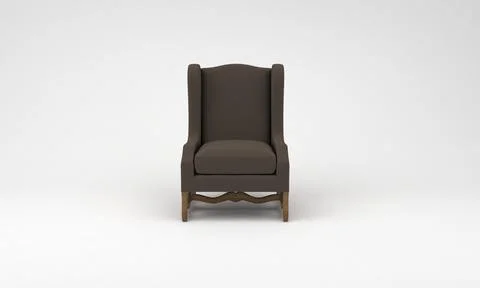 3D render of a brown sofa seat isolated on a white background Ilustração Stock