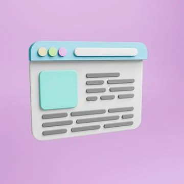 3d render browser page minimalistic Ilustración de archivo