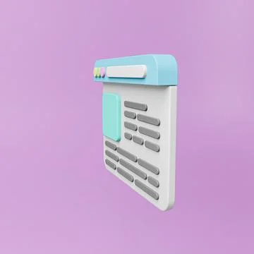 3d render browser page minimalistic Stock Illustration