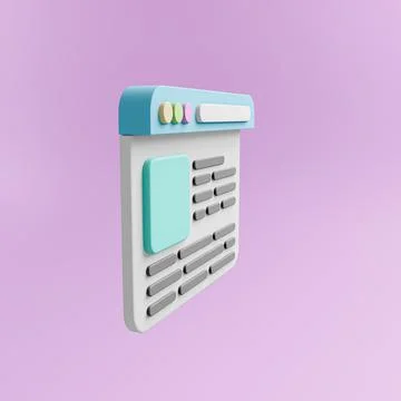 3d render browser page minimalistic Illustrazione stock