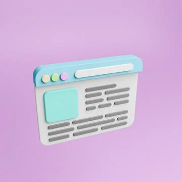 3d render browser page minimalistic 스톡 일러스트