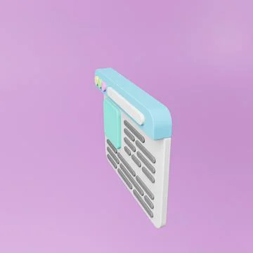 3d render browser page minimalistic Illustrazione stock