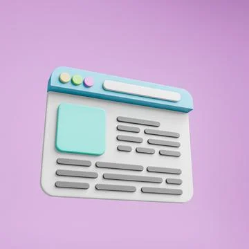 3d render browser page minimalistic Stockillustratie