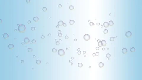 3D render Bubble air or water in Blue background for beauty fashion for nat.. Ilustración de archivo