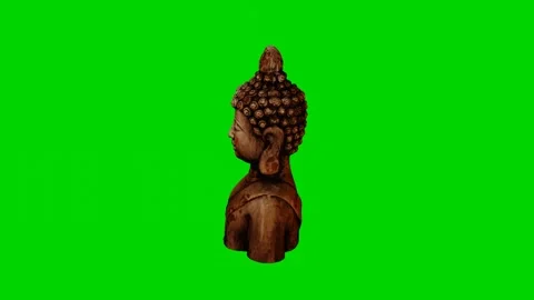 3d render of buddha statue rotate 360 degrees on green screen Stock-Footage 242593603
