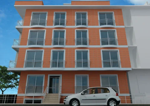 3D Render of the building exterior Stock Illustration
