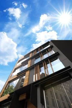 3d render of building exterior Ilustración de archivo