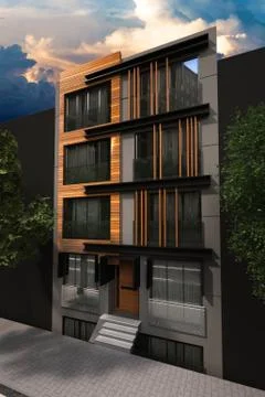 3d render of building exterior Ilustración de archivo