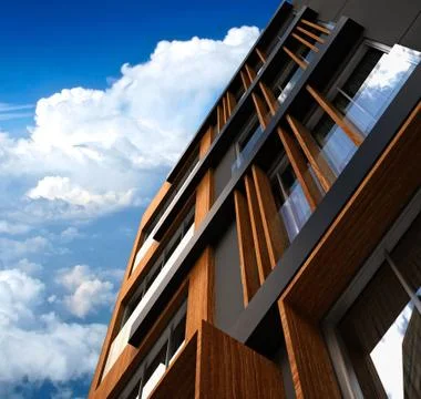 3d render of building exterior Ilustración de archivo