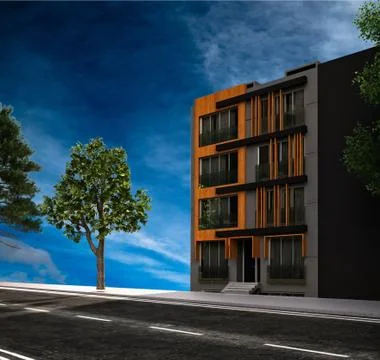 3d render of building exterior Ilustración de archivo
