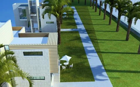 3D Render of Building Exterior Ilustración de archivo