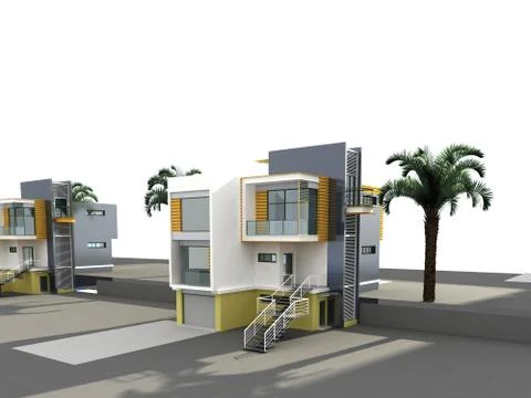 3D Render of Building Exterior Ilustración de archivo