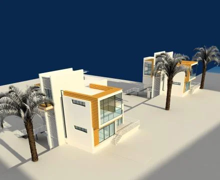 3D Render of Building Exterior Ilustración de archivo