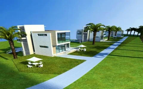 3D Render of Building Exterior Ilustración de archivo