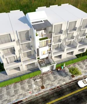 3D Render of Building Exterior Ilustración de archivo