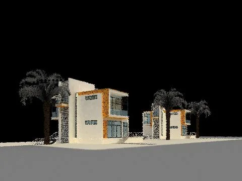 3D Render of Building Exterior Ilustración de archivo