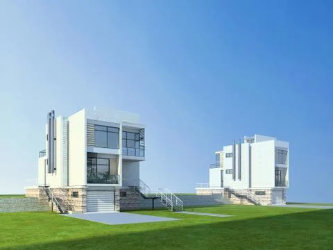 3D Render of Building Exterior Ilustración de archivo