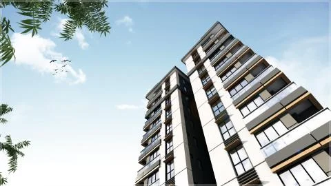 3D Render of Building Exterior View Ilustración de archivo