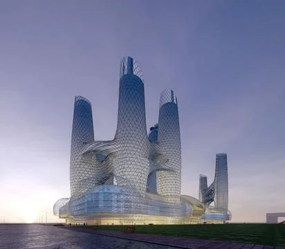 3d render of building exterior view Ilustración de archivo