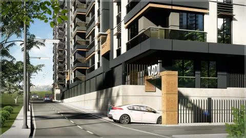 3D Render of Building Outdoor Stock Illustration