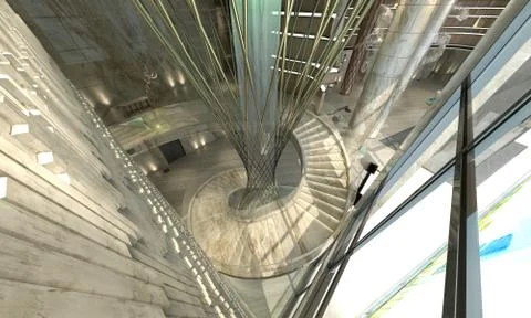 3D Render of Building Stairs Ilustración de archivo