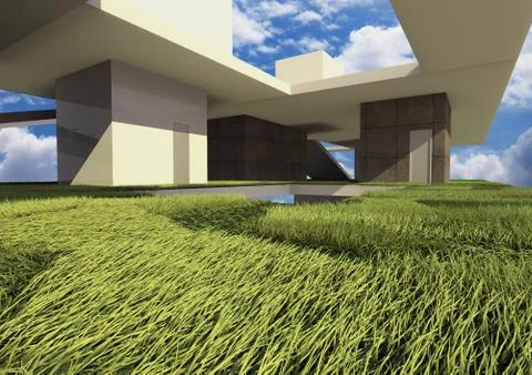 3d render building system Stock Illustration