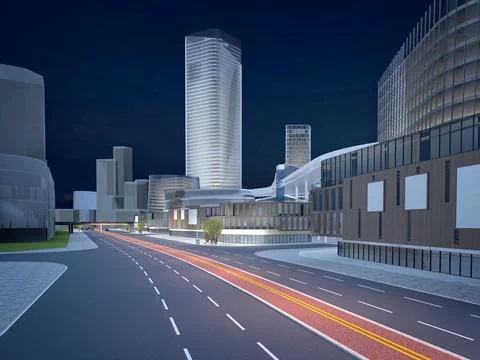 3d render buildings exterior view Ilustración de archivo