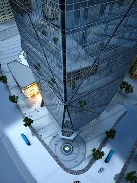 3d render buildings exterior view Stock Illustration