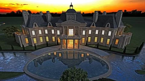 3d render buildings exterior view Stock Illustration