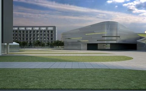 3d render buildings exterior view Stock Illustration