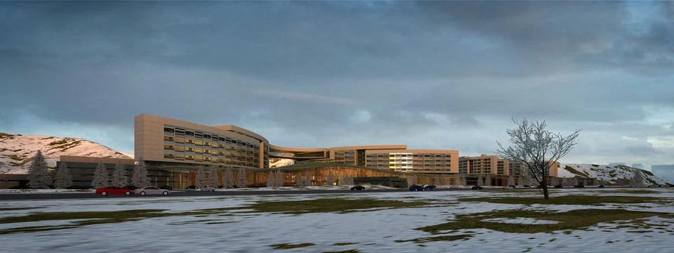 3d render buildings exterior view Stock Illustration