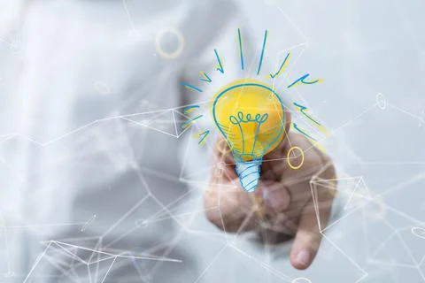 3d render of bulb lamp for idea concept Foto stock