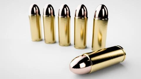 3d render of bullets background. Stock Illustration