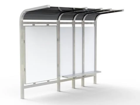 3D render bus shelter Ilustración de archivo
