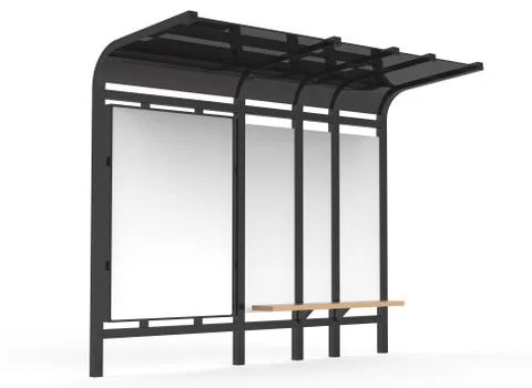 3D render bus shelter Ilustración de archivo