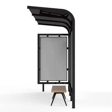 3D render bus shelter Ilustración de archivo