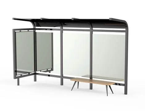 3D render bus shelter Ilustración de archivo