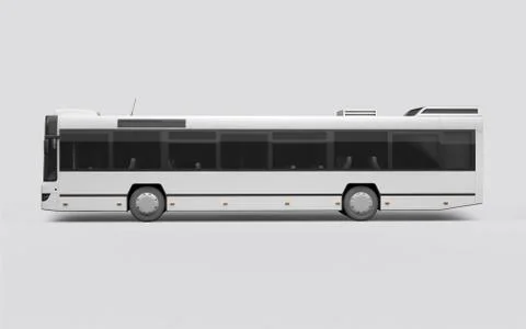 3D render of a bus on a white background Ilustración de archivo