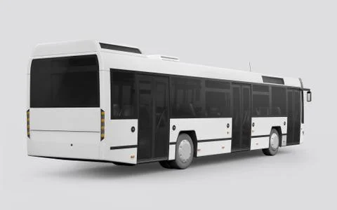 3D render of a bus on a white background Ilustración de archivo