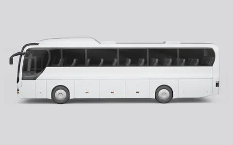 3D render of a bus on a white background Ilustración de archivo