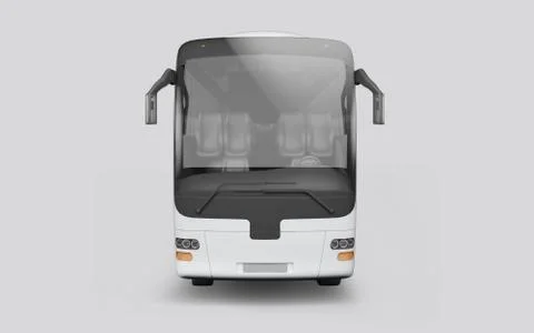 3D render of a bus on a white background Ilustración de archivo