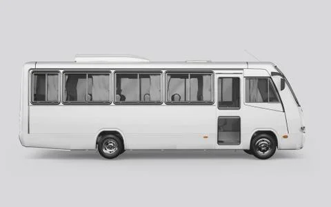 3D render of a bus on a white background Stock Illustration
