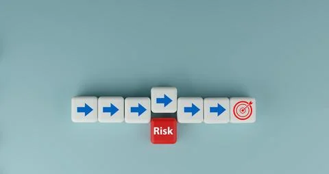 3D Render Business Strategy Risk Management and Success Target Concept Illustrazione stock