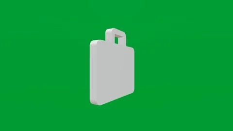 3D render of business suitcase icon on chroma key green screen background Stock Footage 335459238