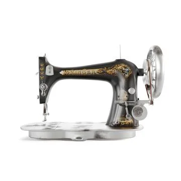 3D render of a butterfly 08 am114 sewing machine on an isolated white background Illustrazione stock