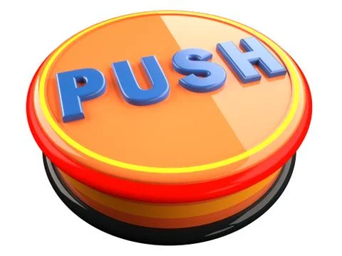 3d render. On button icon Illustrazione stock