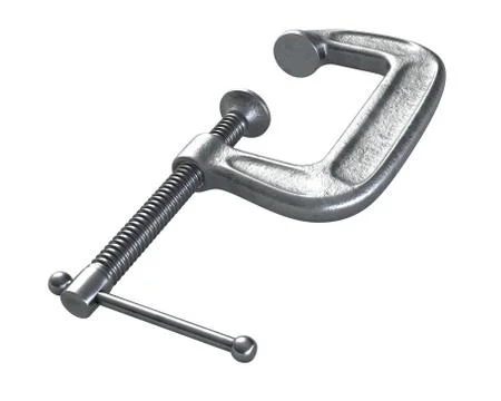 3D render of C-Clamp tool isolated on white Stock Illustration